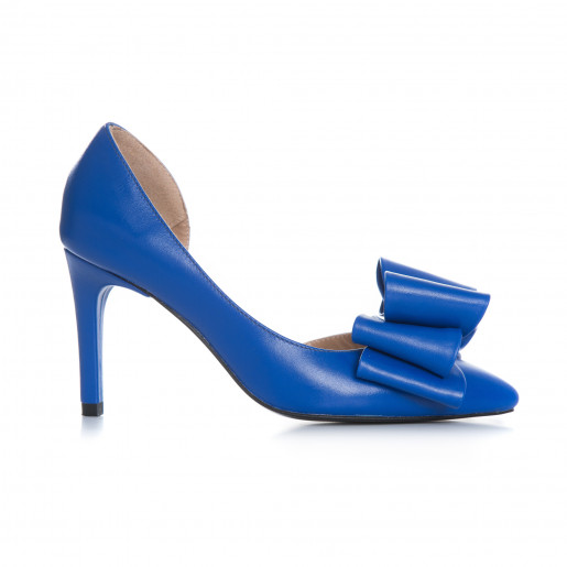 Pantofi albastri din piele naturala Stiletto Celia L11