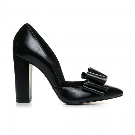 Pantofi Stiletto negru din piele naturala Bela L55