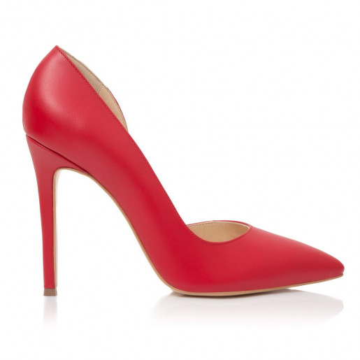 Pantofi rosii din piele naturala Stiletto Violeta NS1