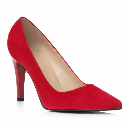 Pantofi rosii din piele Viviane L101
