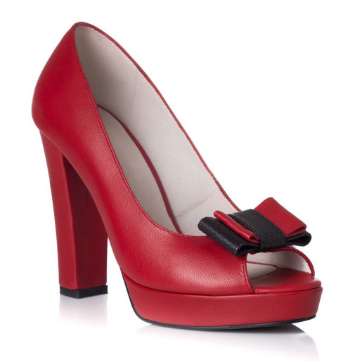 Pantofi rosii piele Isabelle L04