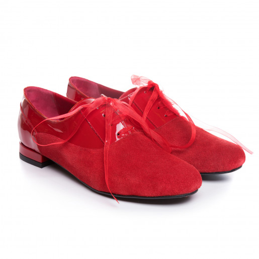 Pantofi rosii cu talpa joasa Luna VS 32