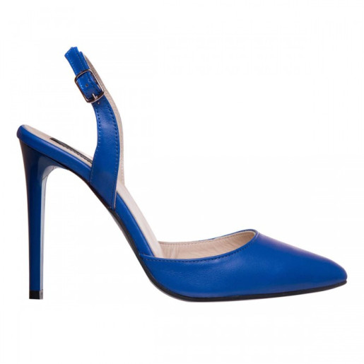 Pantofi Stiletto albastri din piele naturala Isra L27