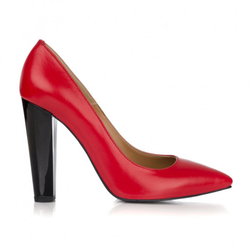 Pantofi Stiletto Iulia din piele naturala rosii L3