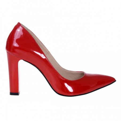 Pantofi piele Stiletto rosu Comfy S101