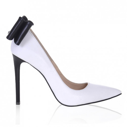 Pantofi Stiletto Selia, alb/negru S111