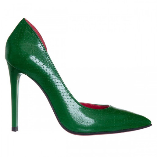 Pantofi piele Stiletto verde LARA S111