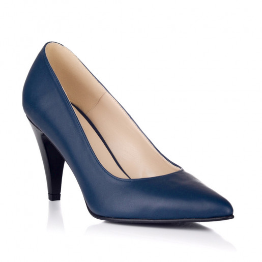 Pantofi piele Stiletto Simply bleumarin V04