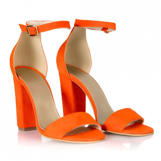Sandale portocalii din piele Olivia L10