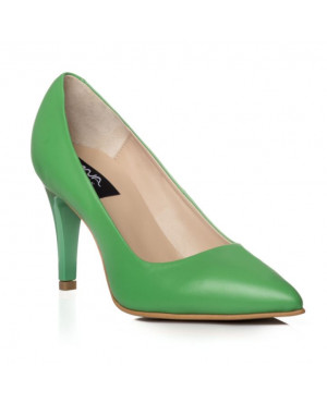 Pantofi piele Stiletto Alisa verde C7