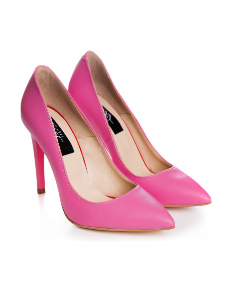 Pantofi roz din piele naturala Clarisa S10