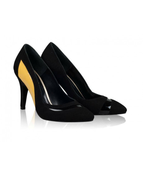 Pantofi Stiletto Duo negru/galben N3