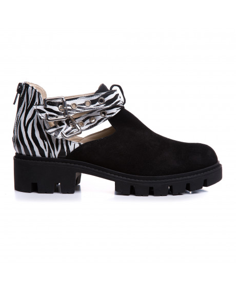 Pantofi piele imprimeu zebra Valmy V21