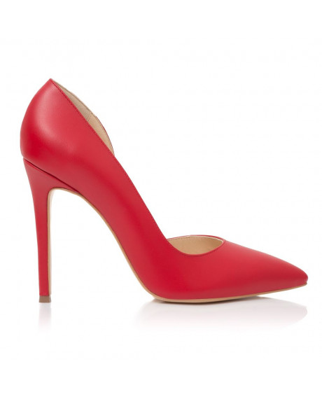Pantofi rosii din piele naturala Stiletto Violeta NS1