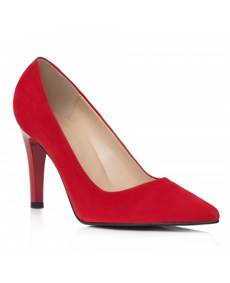 Pantofi rosii din piele Viviane L101