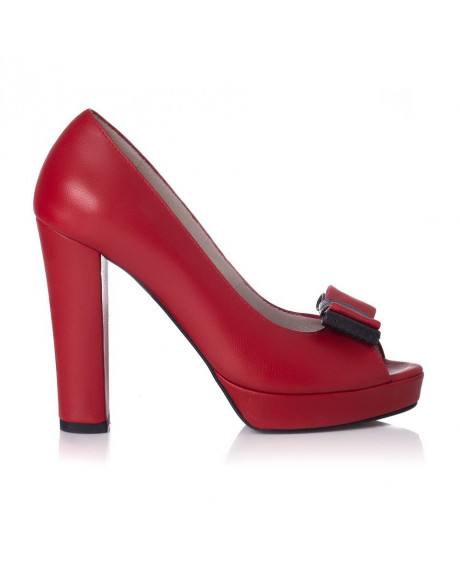 Pantofi rosii piele Isabelle L04 - marimea 39