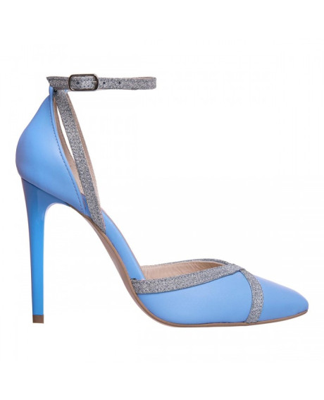 Pantofi piele Stiletto blue CENTO S109