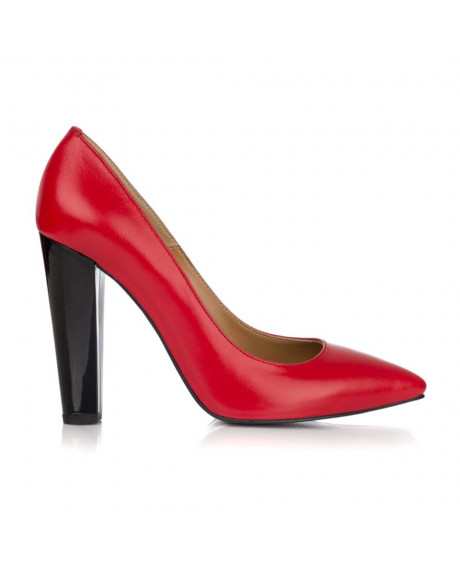 Pantofi Stiletto Iulia din piele naturala rosii L3