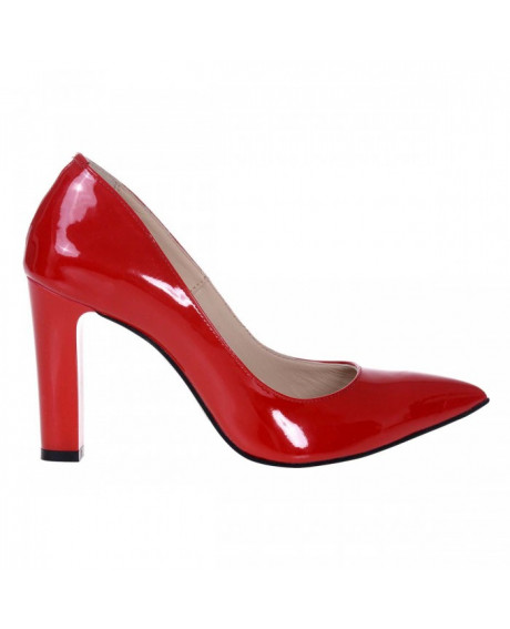 Pantofi piele Stiletto rosu Comfy S101