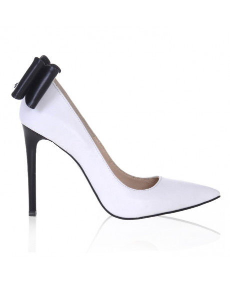 Pantofi Stiletto Selia, alb/negru S111