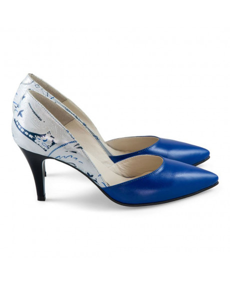 Pantofi dama Stiletto Glam Albastru D11