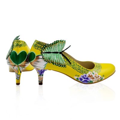 Pantofi pictati manual Yellow Butterfly V53