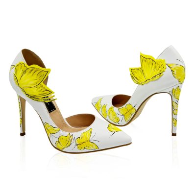 Pantofi piele pictati manual Feminity L51