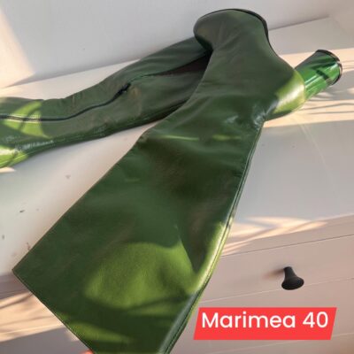 Cizme Aria din piele naturala verde