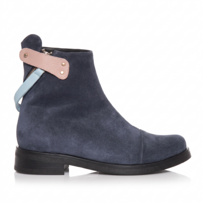 Ghete Dama din Piele Intoarsa Bleumarin - Sky Blue D2