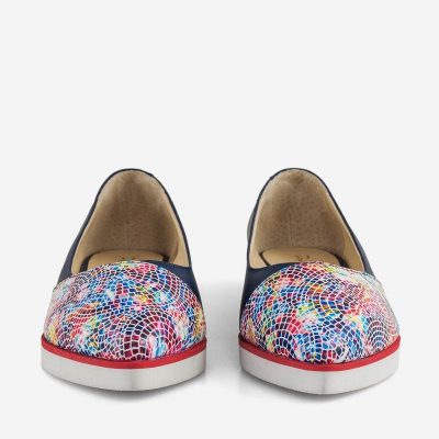 Balerini din piele naturala Iris bleumarin D105