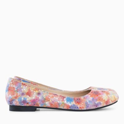 Balerini piele naturala imprimeu colorat Dance D7