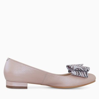 Balerini din piele naturala nude Crina D14