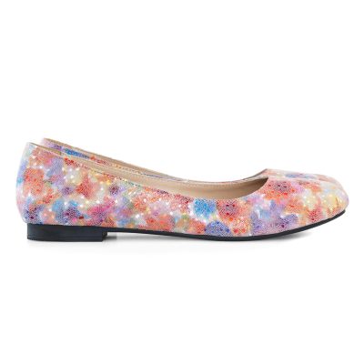 Balerini piele naturala imprimeu colorat Dance D7