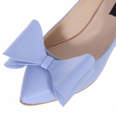 Balerini blue din piele naturala Sara S15