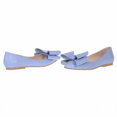 Balerini blue din piele naturala Sara S15