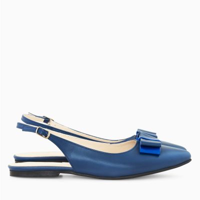 Balerini bleumarin din piele naturala Selia D77