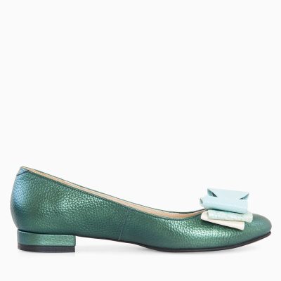 Balerini verzi din piele naturala Grace D15