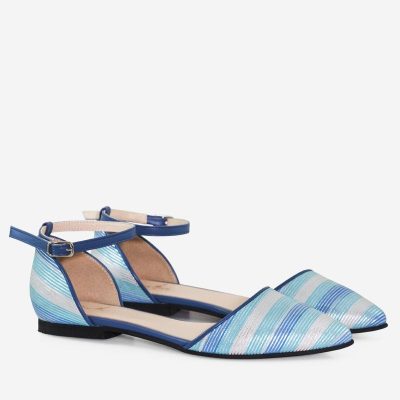 Balerini piele naturala blue Viorella D3
