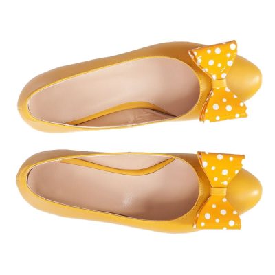 Balerini din piele naturala mango cu buline D103