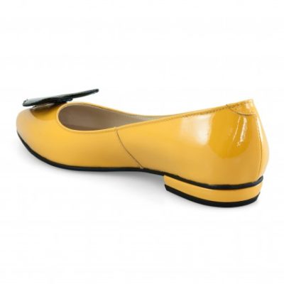 Balerini galbeni la comanda din piele naturala Rika D7