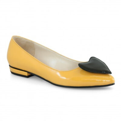 Balerini galbeni la comanda din piele naturala Rika D7