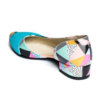 Balerini multicolori din piele naturala EDA V3