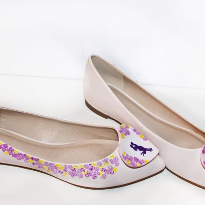 Balerini piele pictati manual Love Story C202