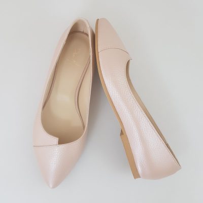 Balerini la comanda rose sidef din piele naturala Amora D101