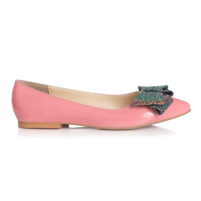 Balerini roz piele lacuita Mony L15