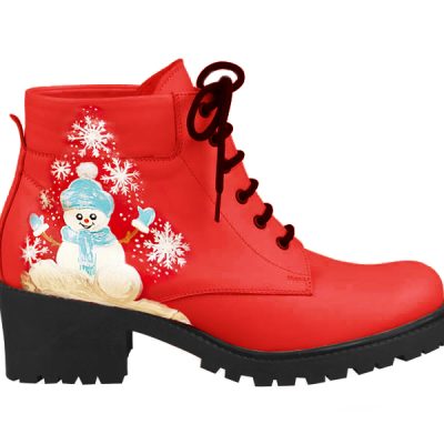 Bocanci rosii pictati manual Snowman Colectia CDS N