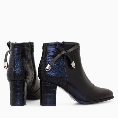 Botine croco din piele naturala Dora D88