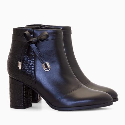 Botine croco din piele naturala Dora D88