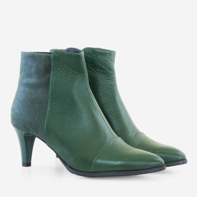 Botine verzi din piele naturala Sofi D35