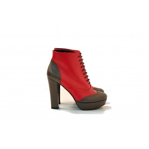 Botine online cu Siret, rosu/maron